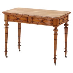 French Faux bamboo writing desk having two drawers circa 1880.