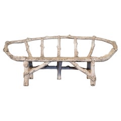 French Faux Bois Bench