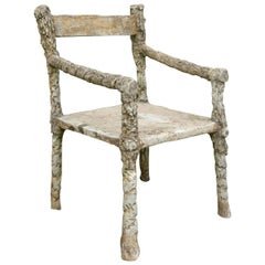 French Faux Bois Branch Form Garden Chair