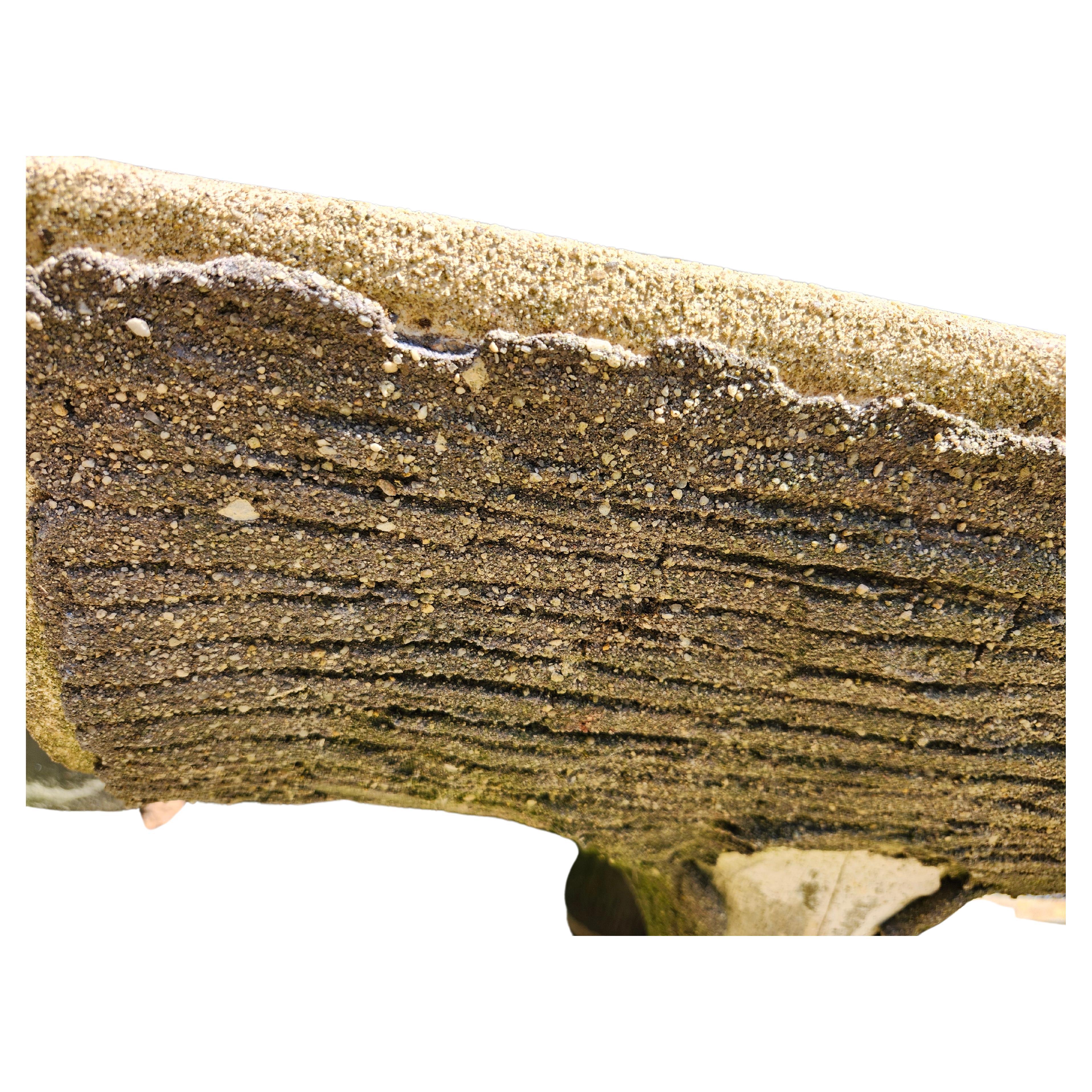 Französisch Faux Bois Cement Log Bank C 1965 (Gefärbt) im Angebot