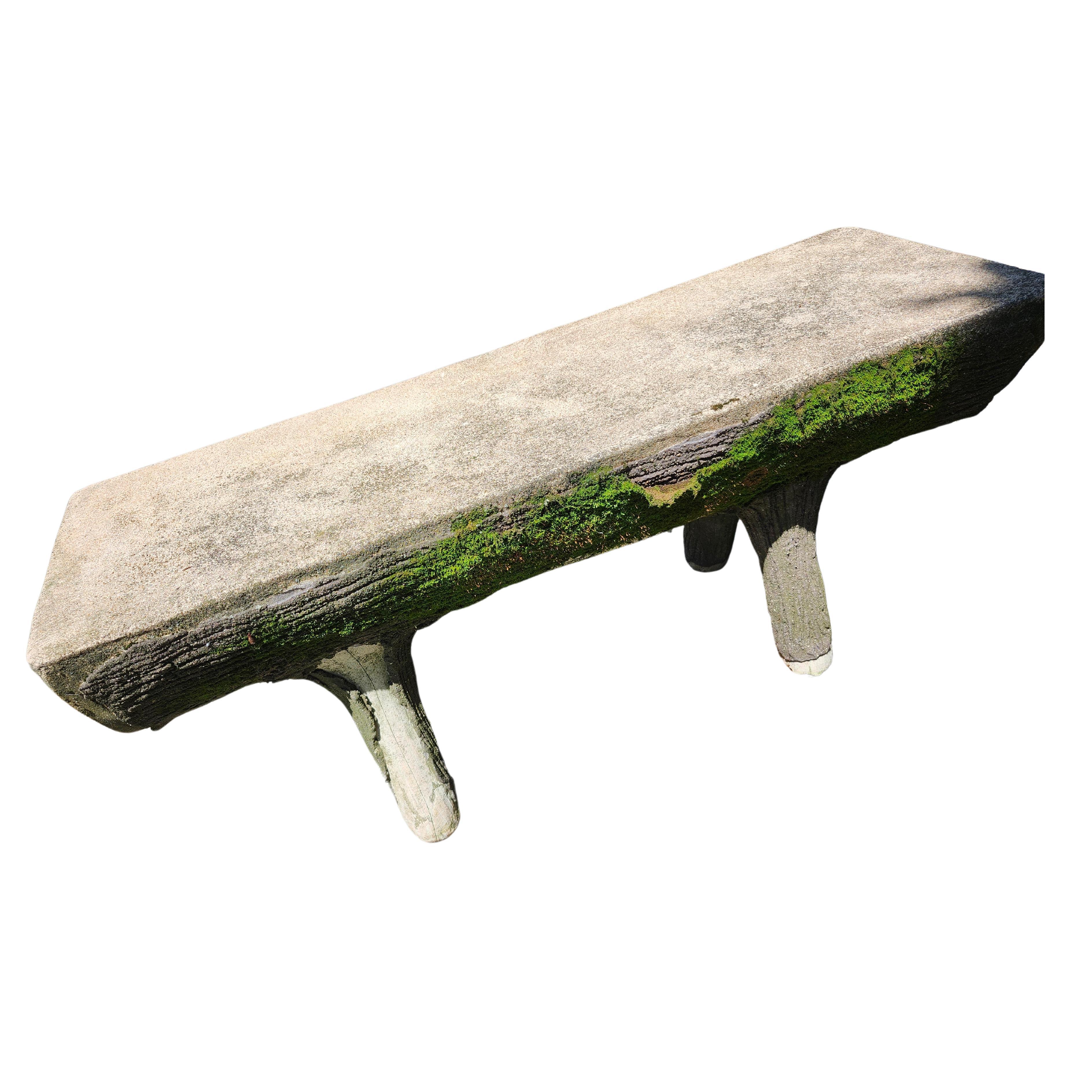 Französisch Faux Bois Cement Log Bank C 1965 im Angebot 1