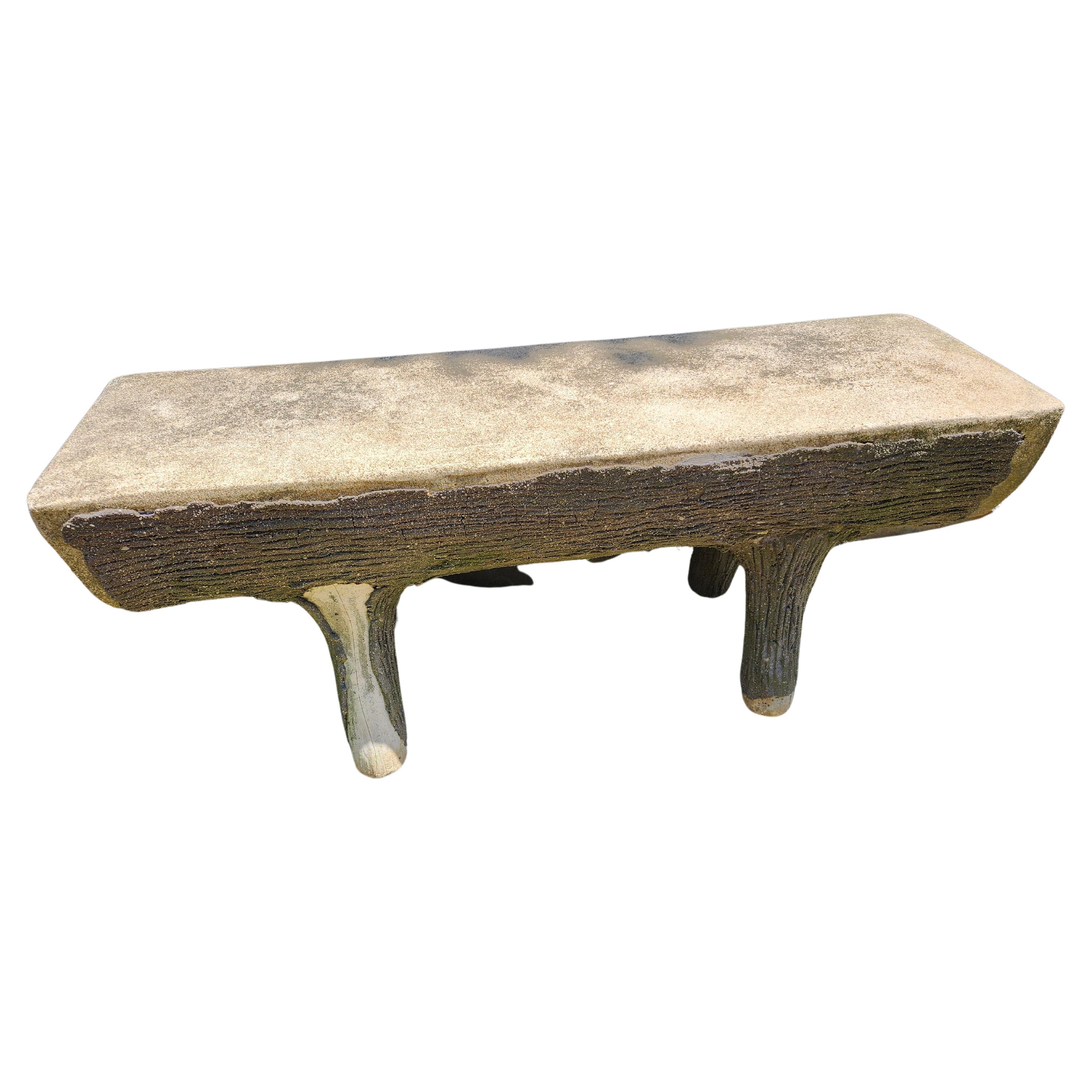 Französisch Faux Bois Cement Log Bank C 1965 im Angebot 2