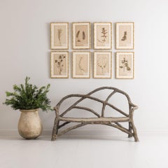 French Faux Bois Concrete Garden Bench
