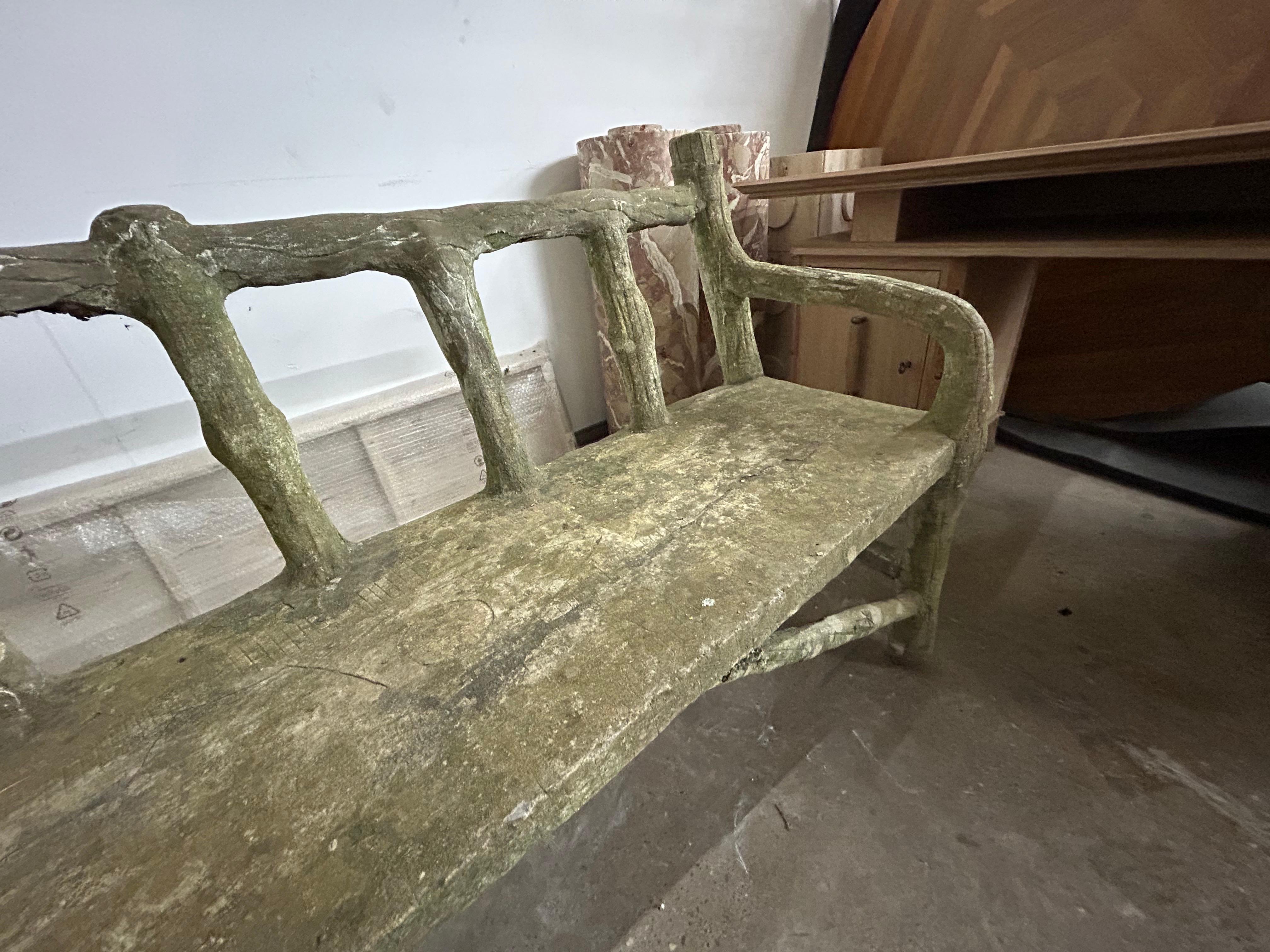 Banc de jardin français en faux bois en vente 6