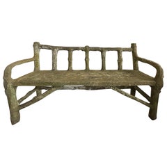 French Faux Bois Garden Bench