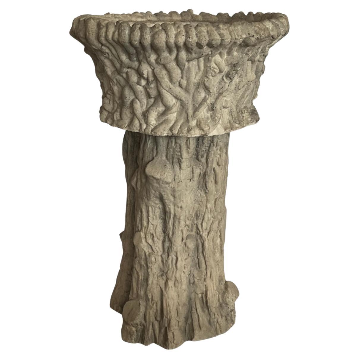 French Faux Bois Garden Planter For Sale