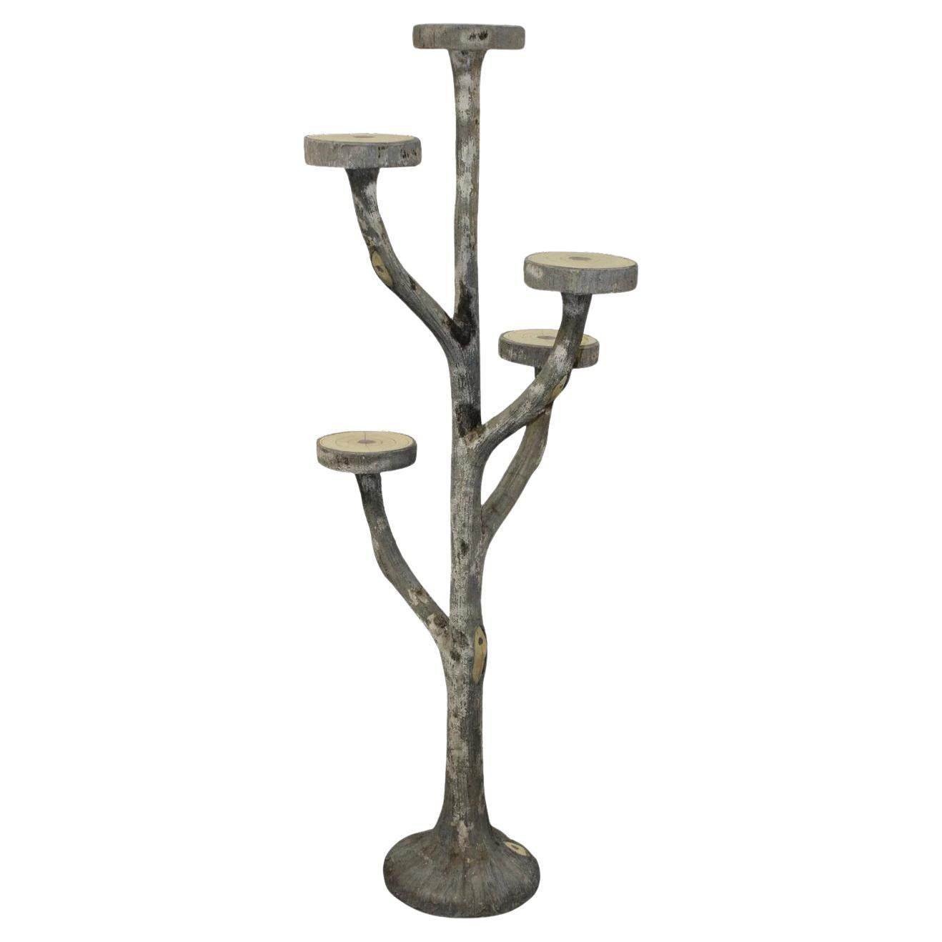 French Faux Bois Naturalistic Plant Stand im Angebot