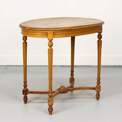 French Faux Bois Painted Side Table
