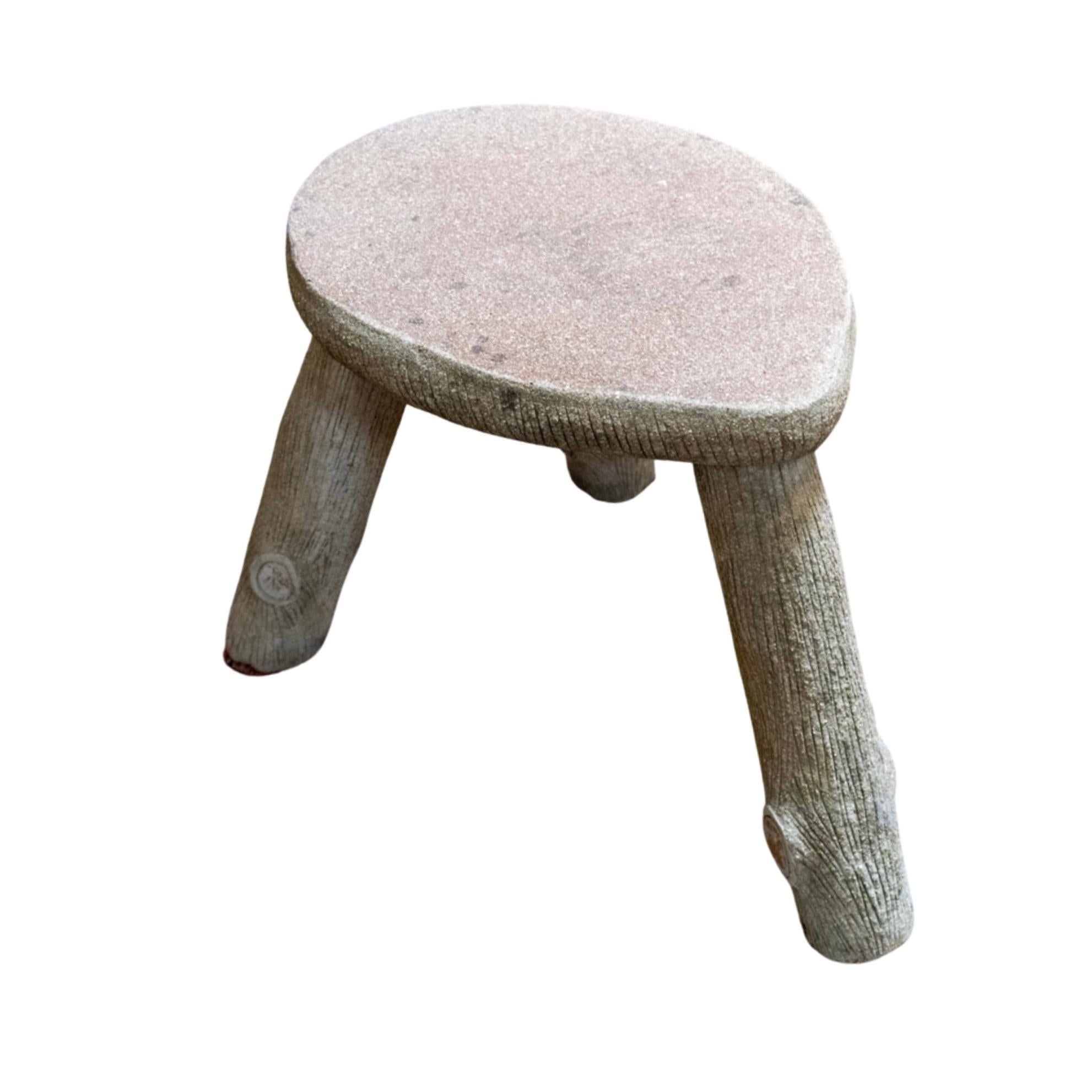 French Faux Bois Stool In Good Condition For Sale In Dallas, TX