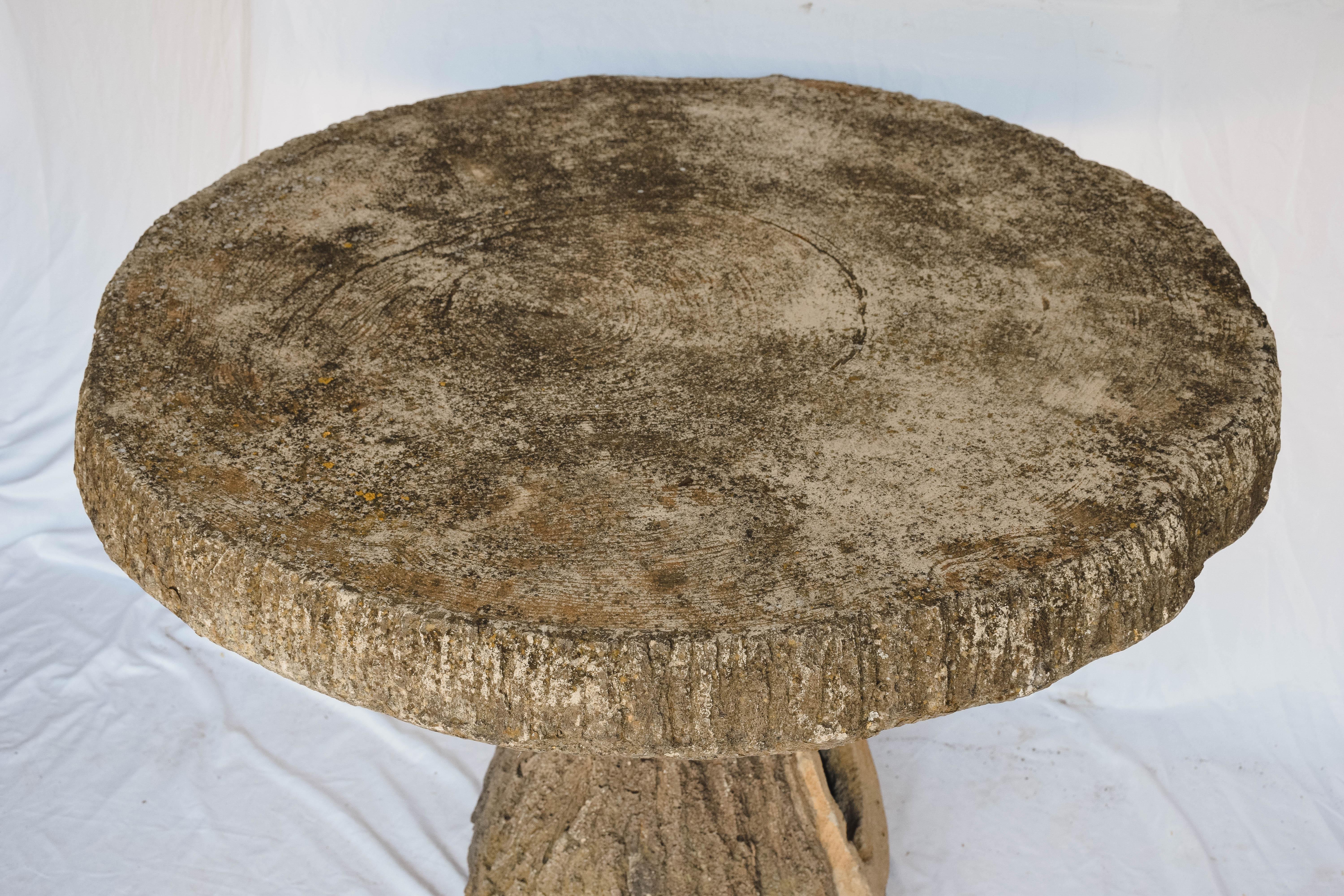 French Faux Bois Tree Stump Outdoor Garden, Porch or Patio Side Table 2