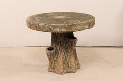 French Faux Bois Tree Stump Outdoor Garden, Porch or Patio Side Table