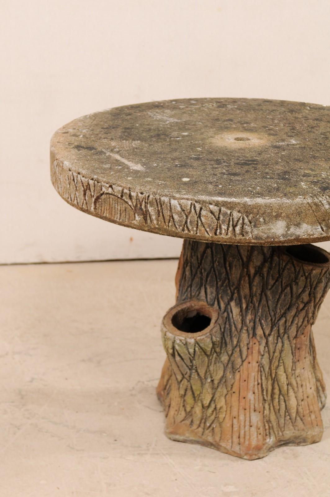 tree stump outdoor table