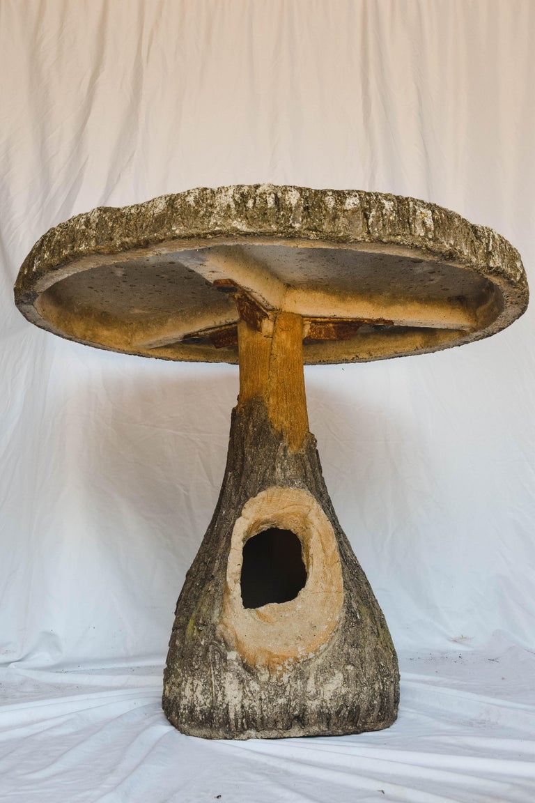 French Faux Bois Tree Stump Outdoor Garden, Porch or Patio Side Table