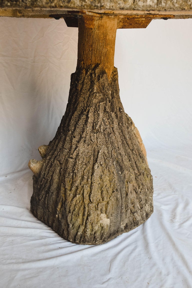 French Faux Bois Tree Stump Outdoor Garden, Porch or Patio Side Table