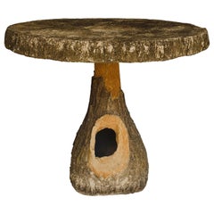 French Faux Bois Tree Stump Outdoor Garden, Porch or Patio Side Table
