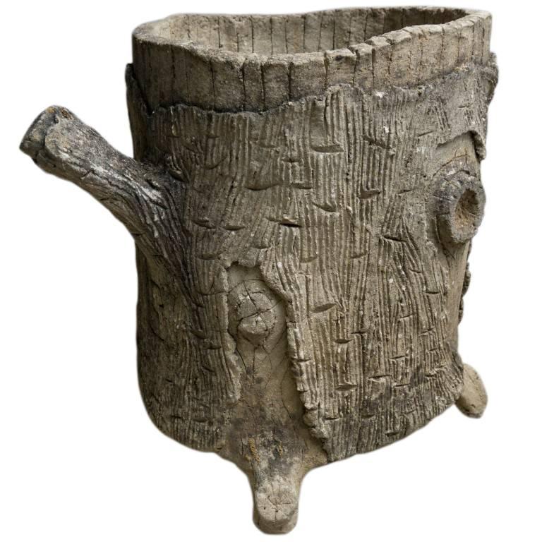 French Faux Bois Tree Stump Planters, circa 1950 In Good Condition In Culver City, CA