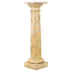 Antique French Faux Marble Plaster Pedestal