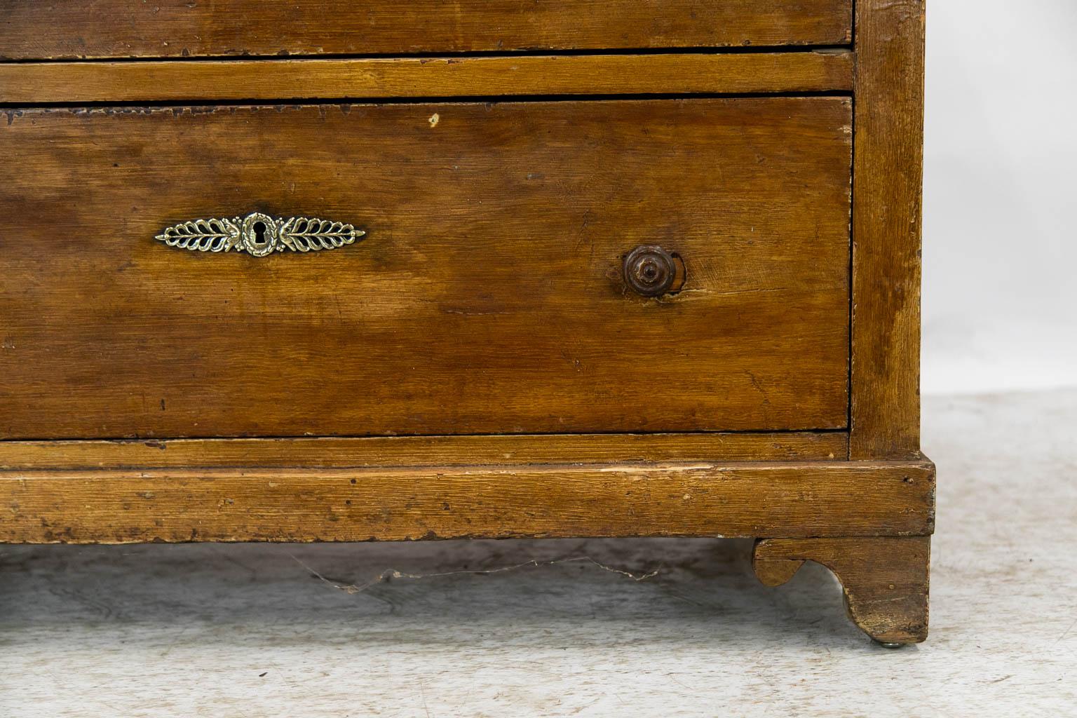 Brass French Faux Painted Chest For Sale