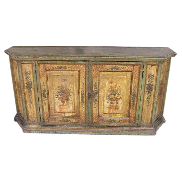 French Faux Painted Foliage Console. Circa 1790