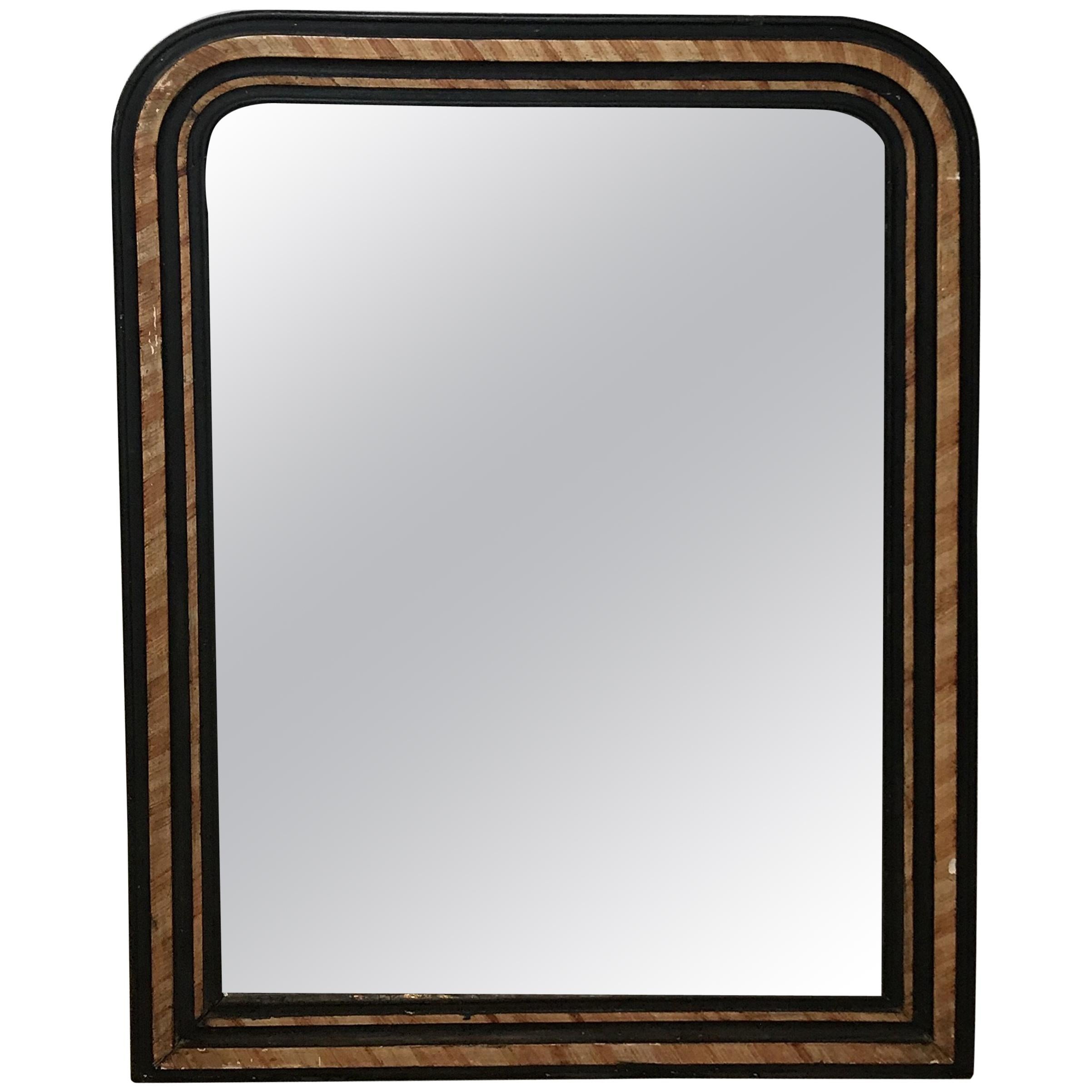 French Faux Painted Mirror with Original Glass For Sale