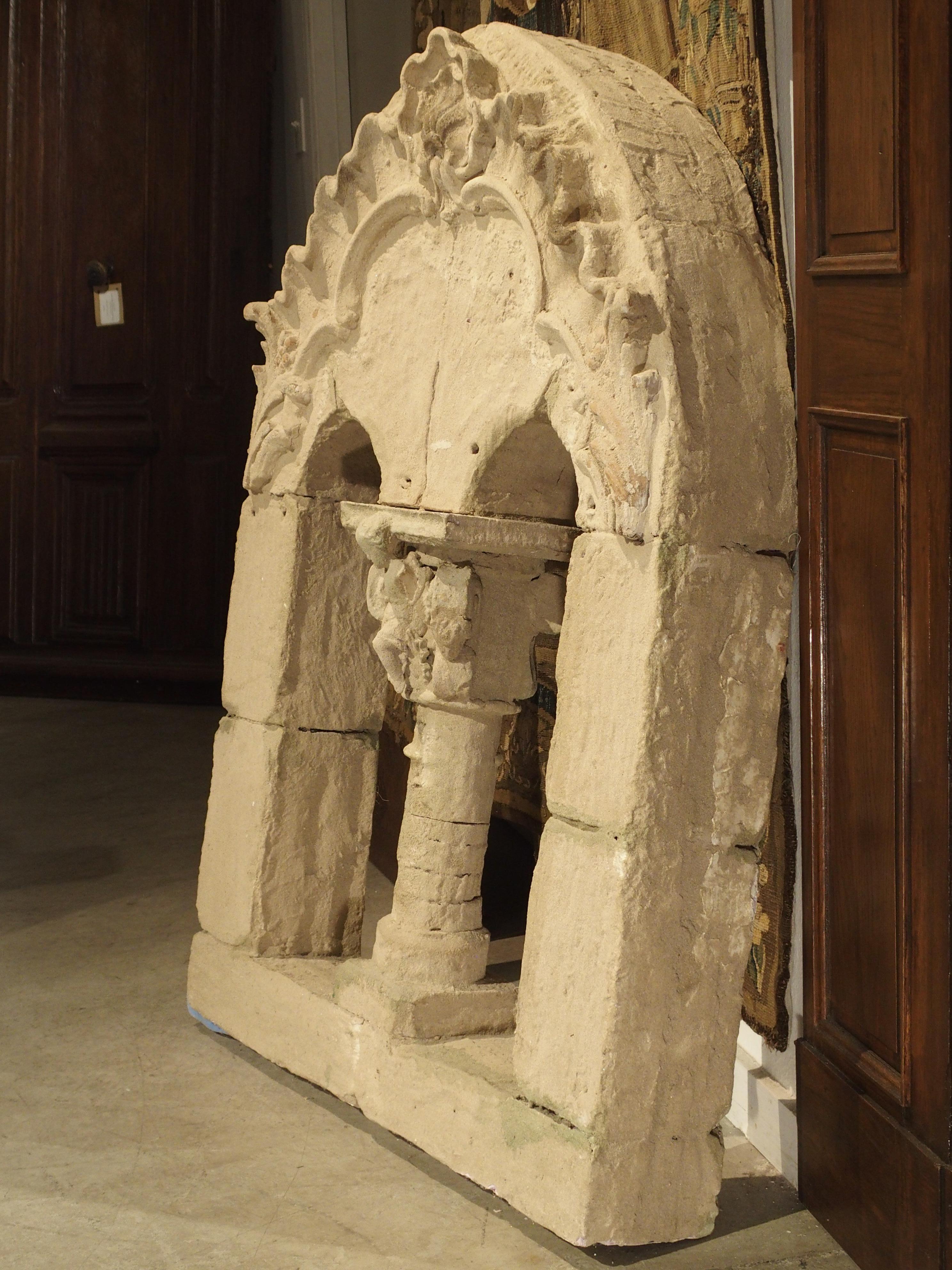 Decoración francesa de imitación de piedra estilo neorromano para ventanas de teatro 2