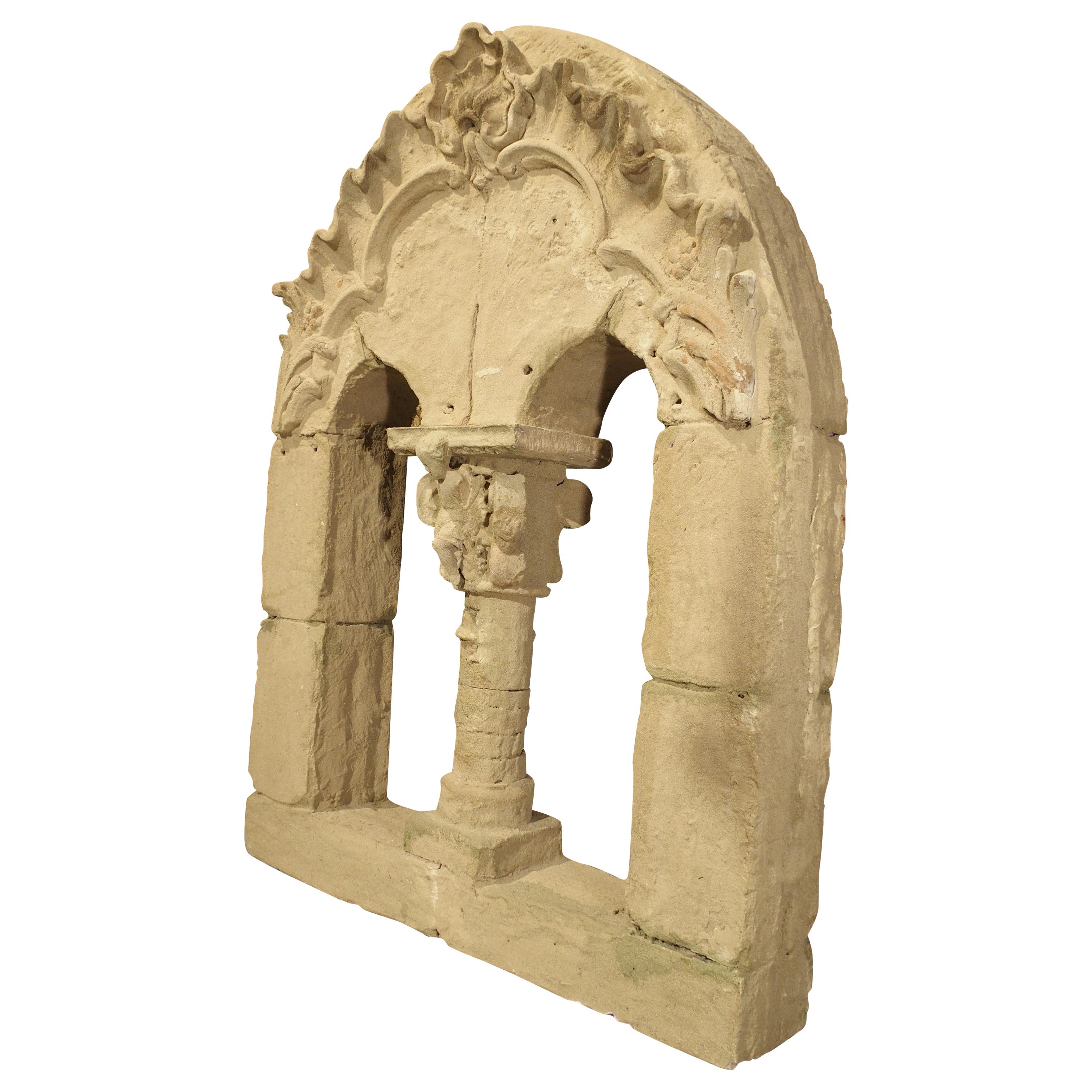 French Faux Stone Neo-Roman Style Window Theater Decor For Sale