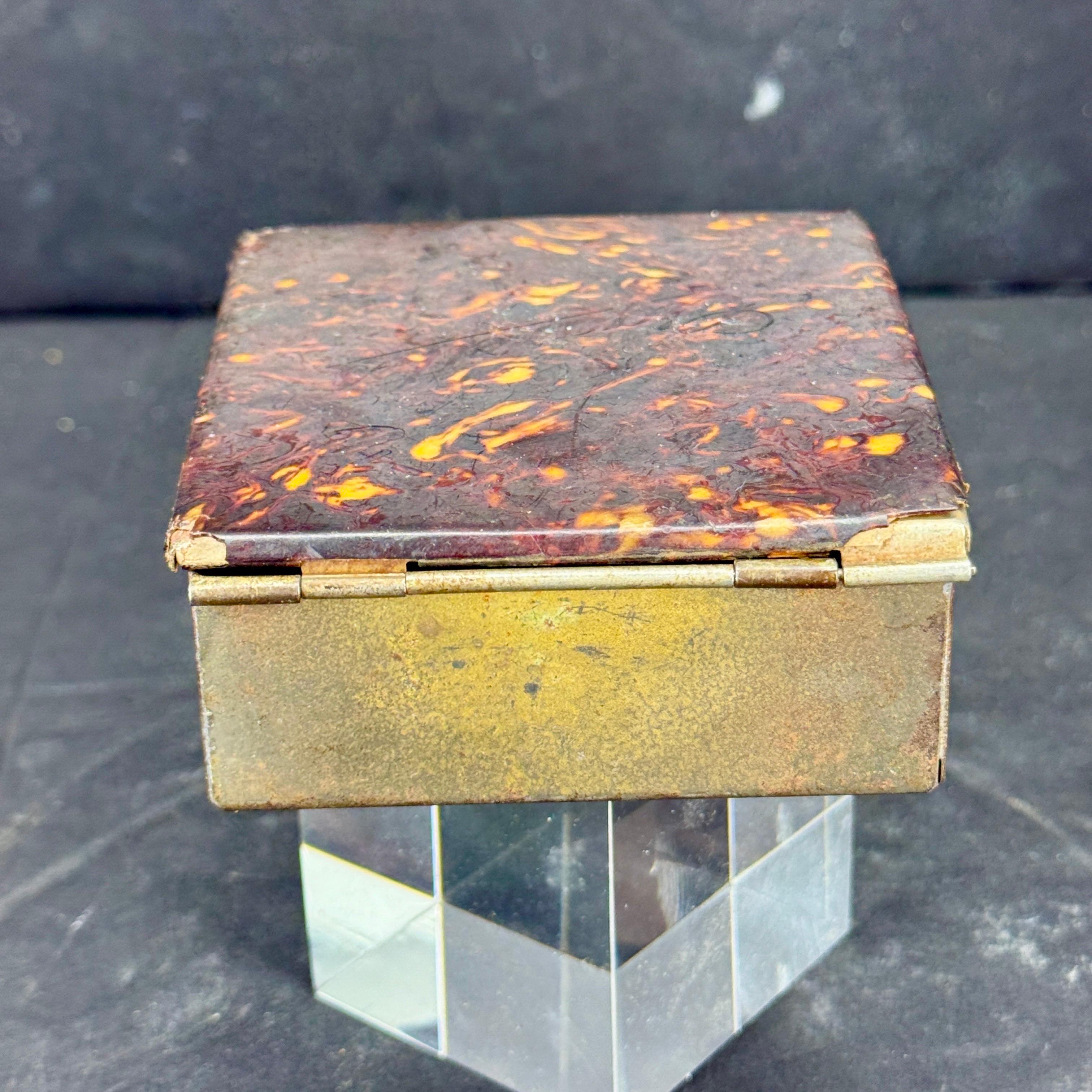 Hand-Crafted French Faux Tortoise Shell Cigarette Snuff Tobacco Box For Sale