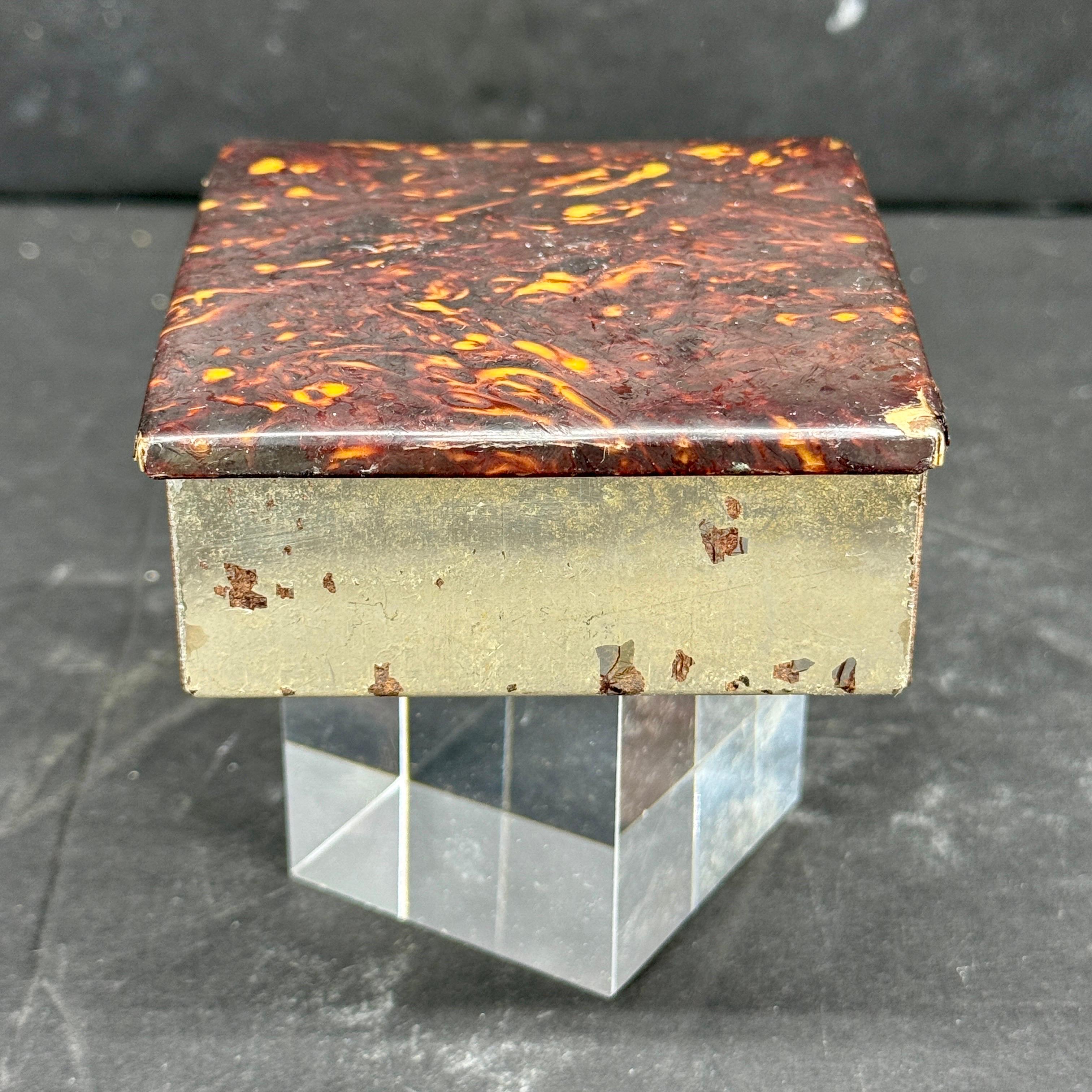 French Faux Tortoise Shell Cigarette Snuff Tobacco Box For Sale 2