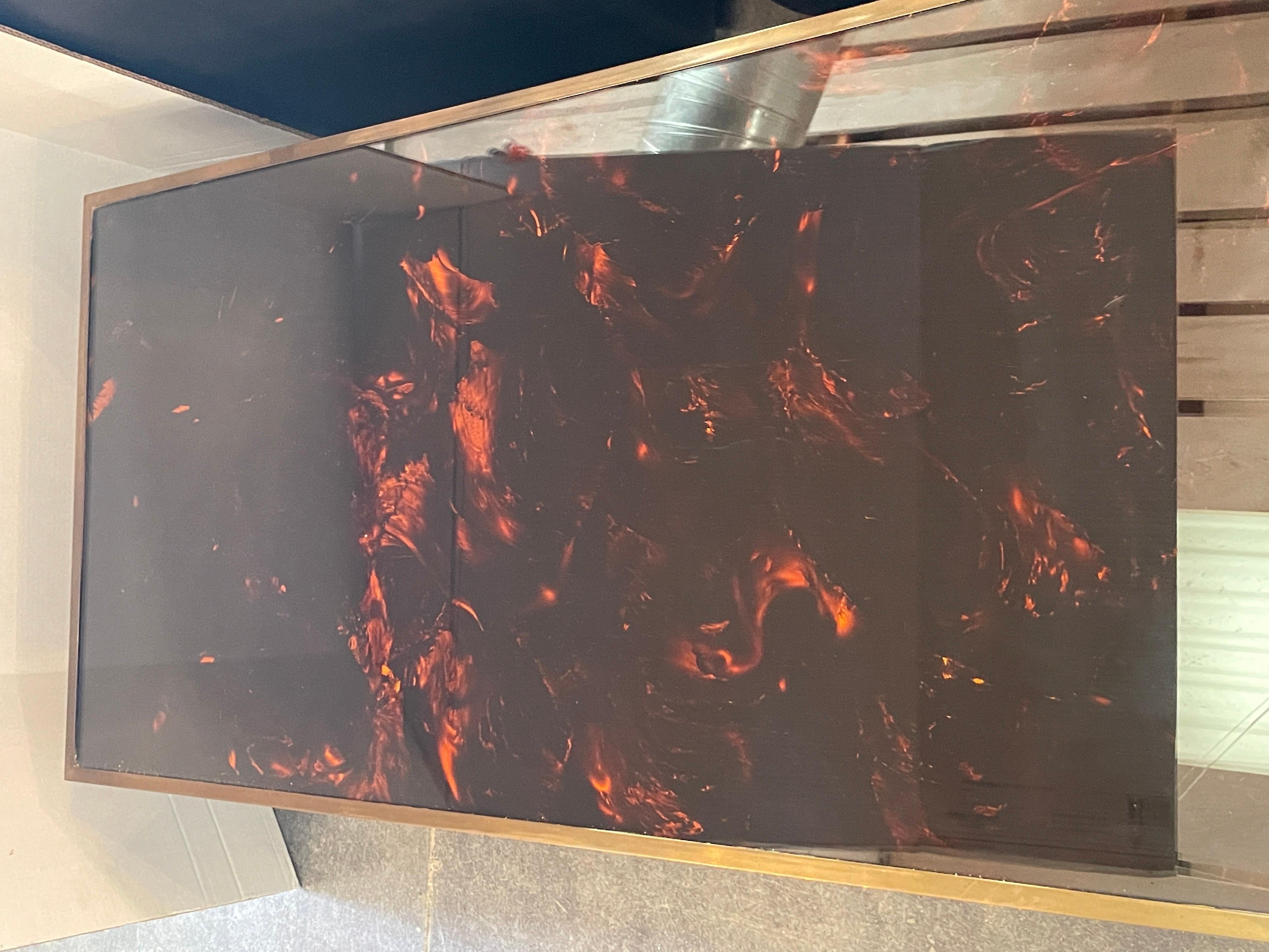 French Faux Tortoiseshell Coffee Table By Eric Maville And Jean-Claude Maher 4