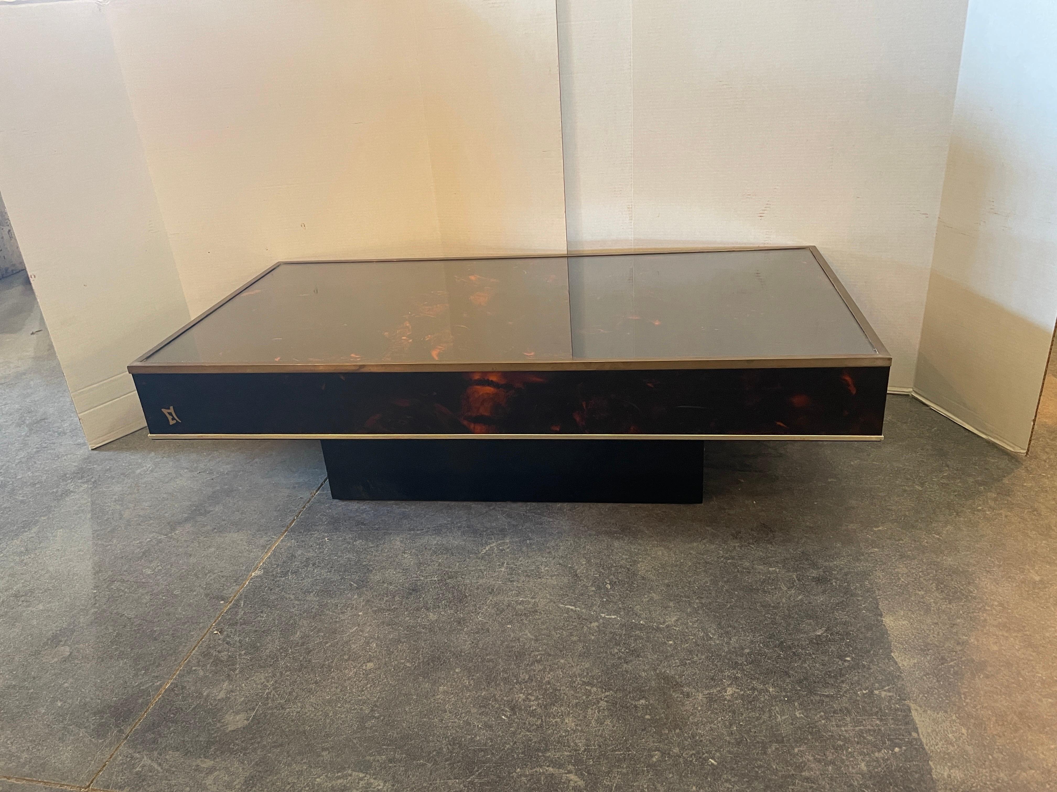 French Faux Tortoiseshell Coffee Table By Eric Maville And Jean-Claude Maher 5