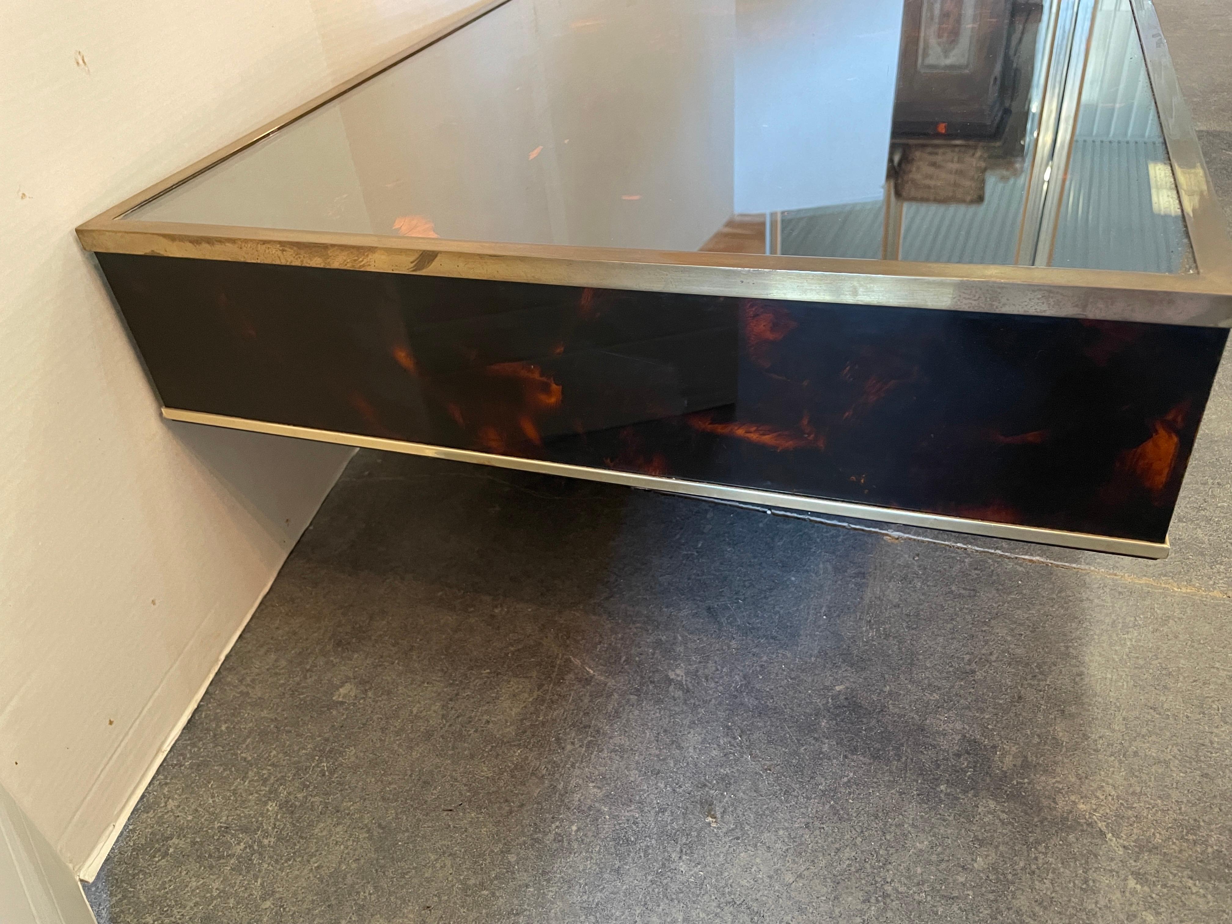 French Faux Tortoiseshell Coffee Table By Eric Maville And Jean-Claude Maher In Good Condition In Houston, TX