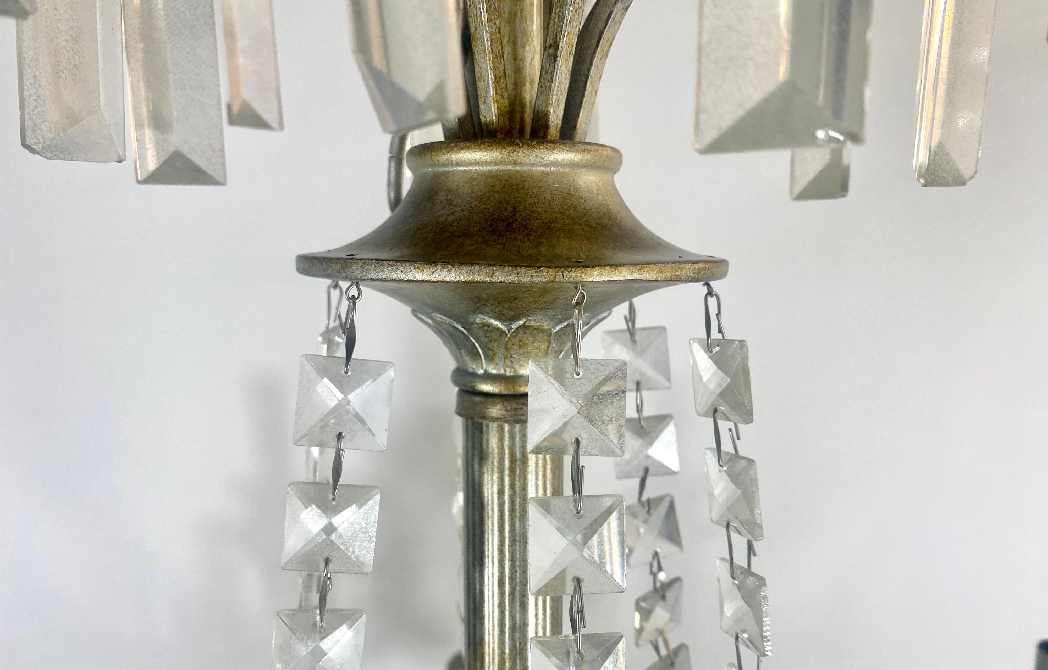 French Federal Style Antiqued Chandelier, 6 Bulbs For Sale 7