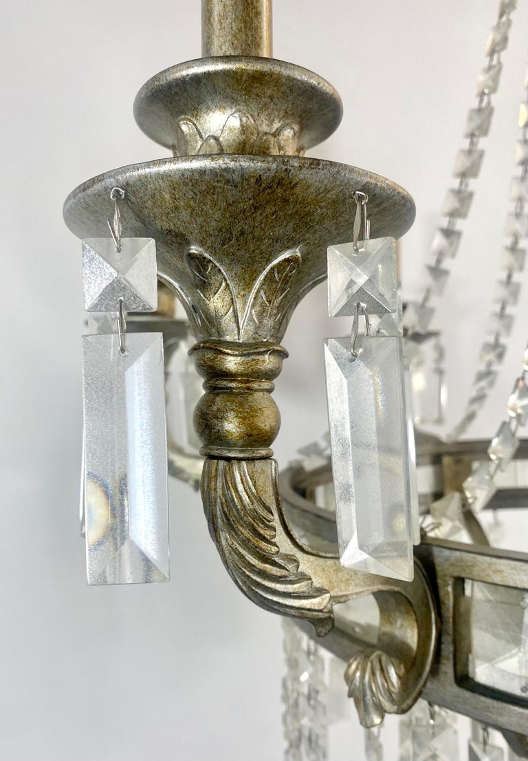 French Federal Style Antiqued Chandelier, 6 Bulbs For Sale 10