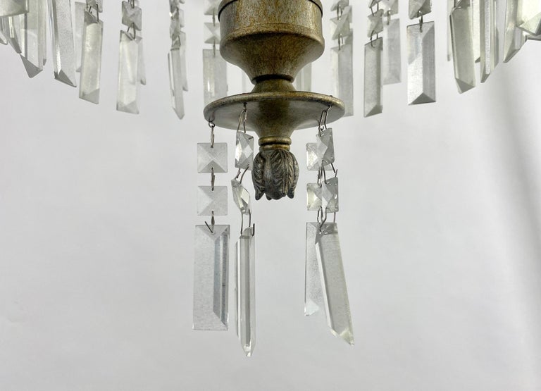 French Federal Style Antiqued Chandelier, 6 Bulbs For Sale 4