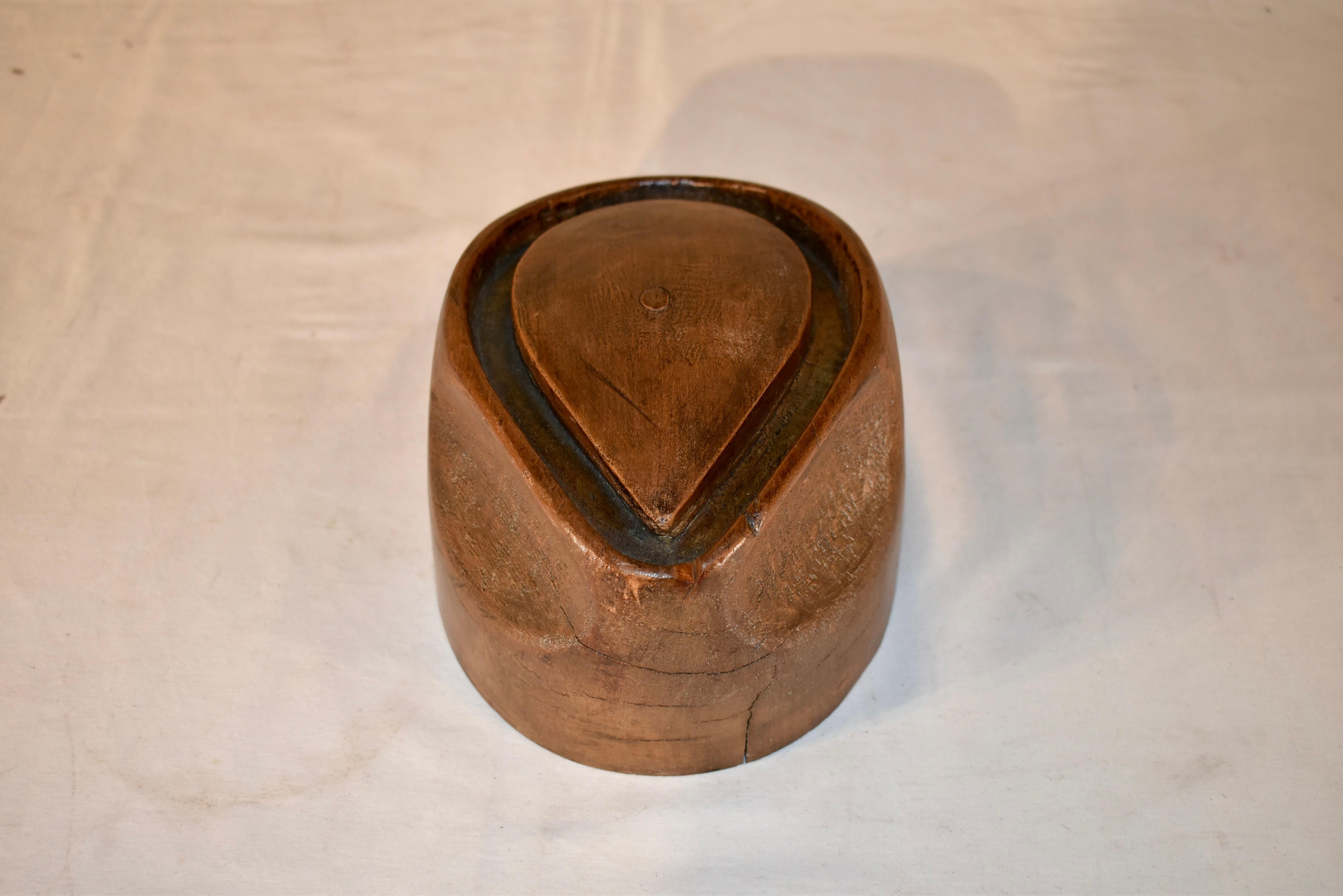 Sycamore French Fedora Hat Form , Circa 1900 For Sale