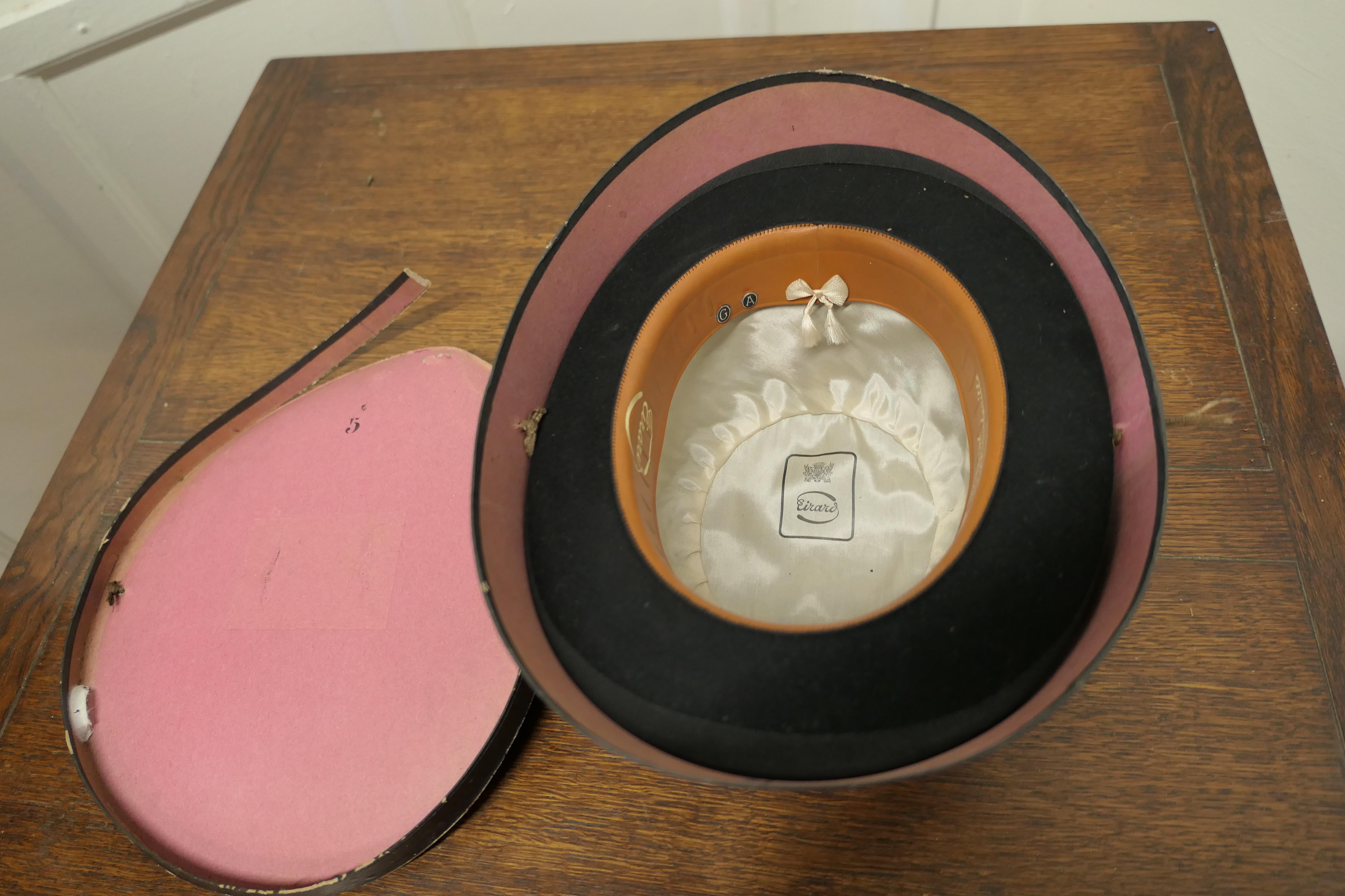 Paper French Felt Bowler Hat in Original Hat Box from Blois For Sale