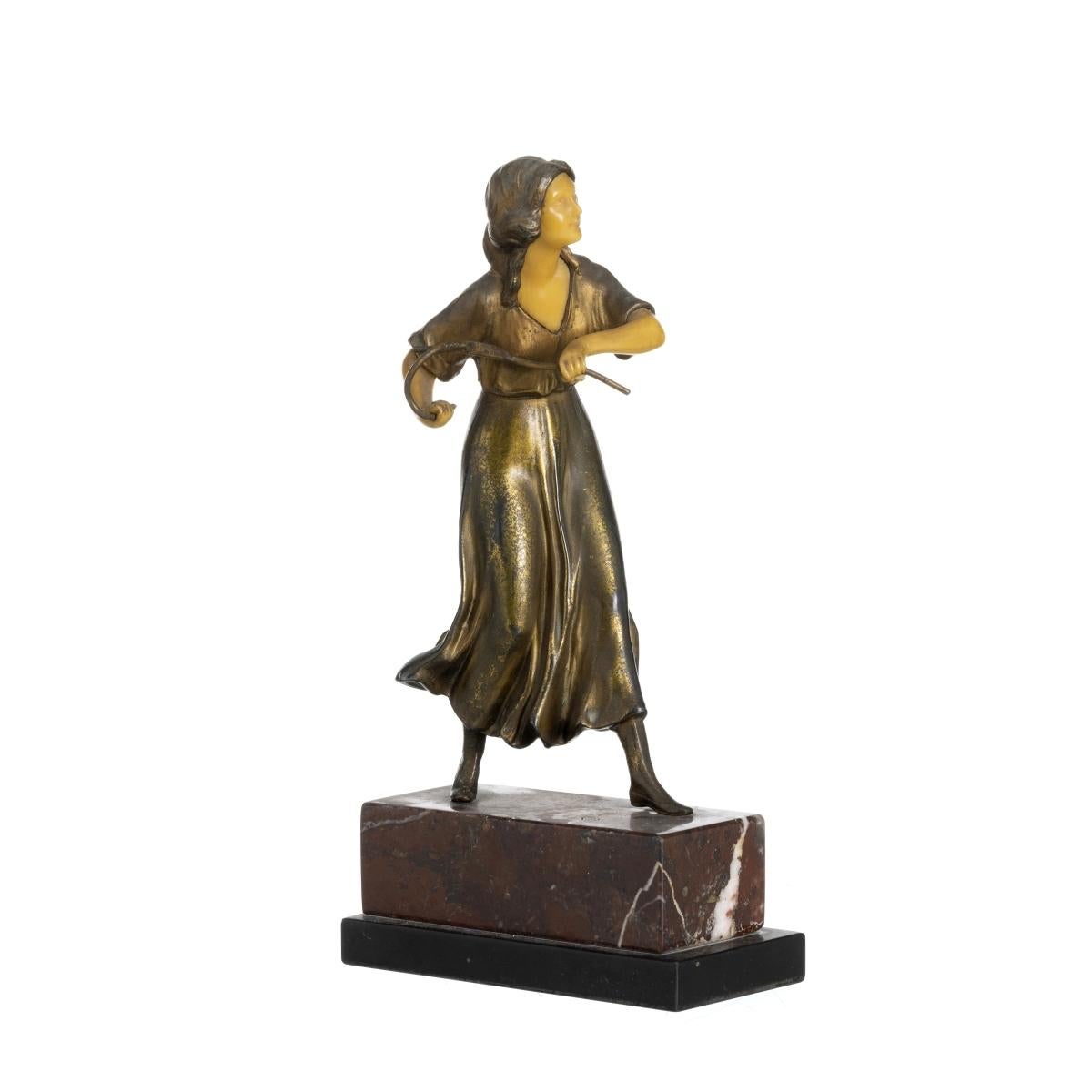 Bakelite French Female Figure Art Deco, Early 20th Century For Sale