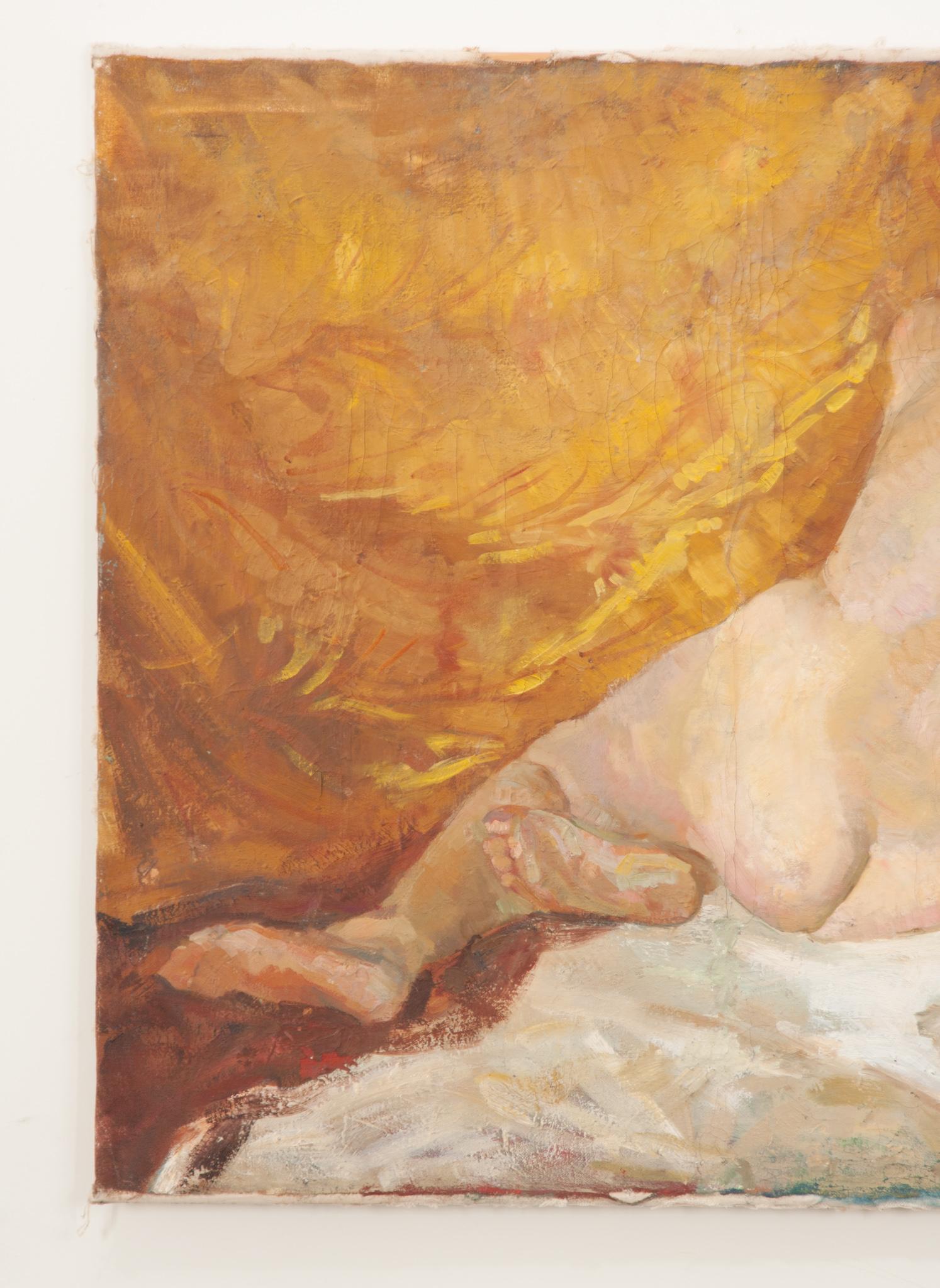 Hand-Crafted French Female Nude Painting