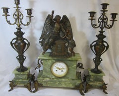 French Figural 3-Piece Garniture Clock Set