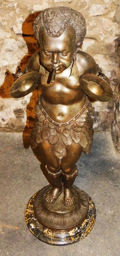 French Figurative Bronze Gas Cigar Store Display