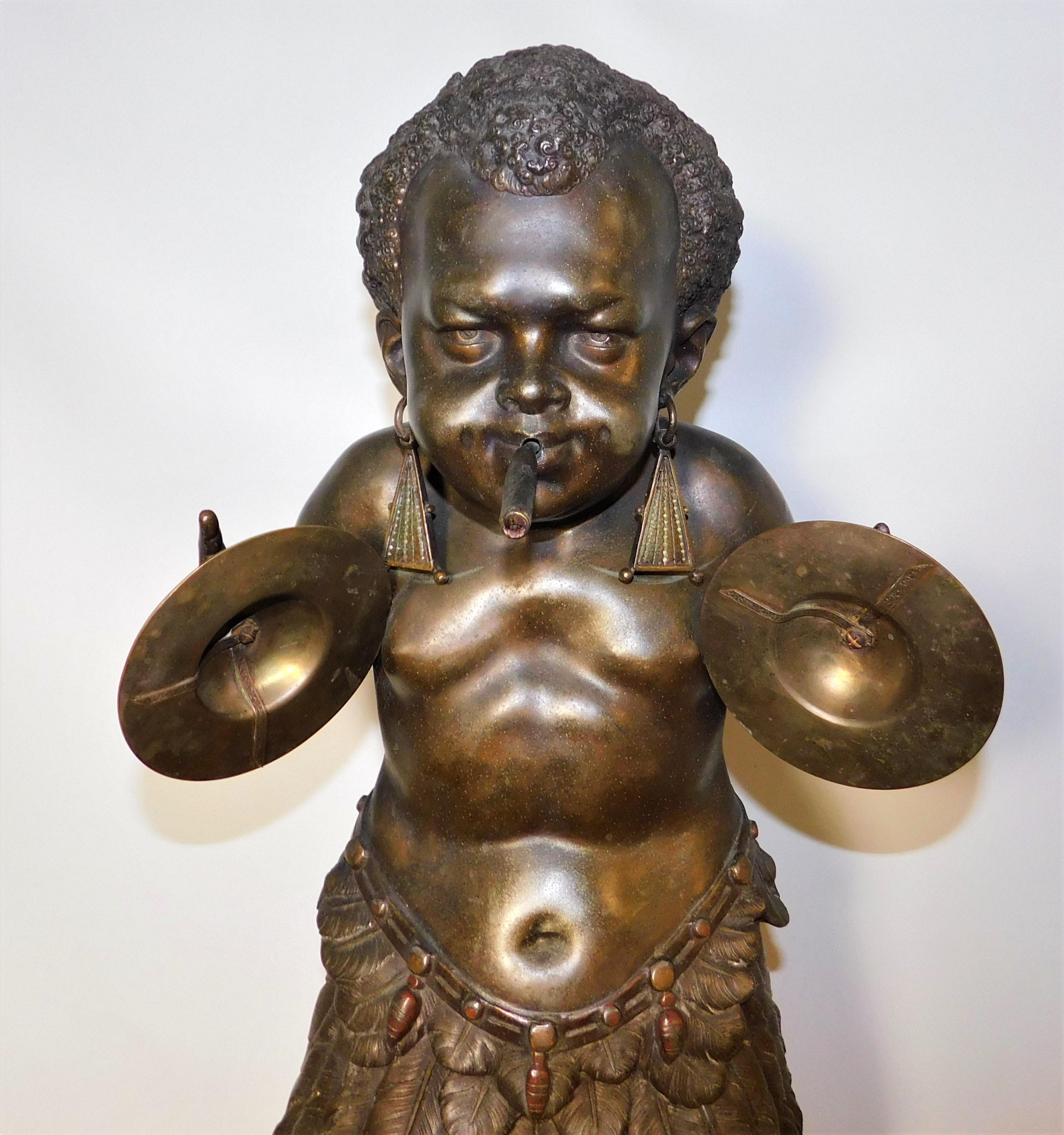 French Figurative Bronze Gas Cigar Store Display In Good Condition For Sale In Hamilton, Ontario