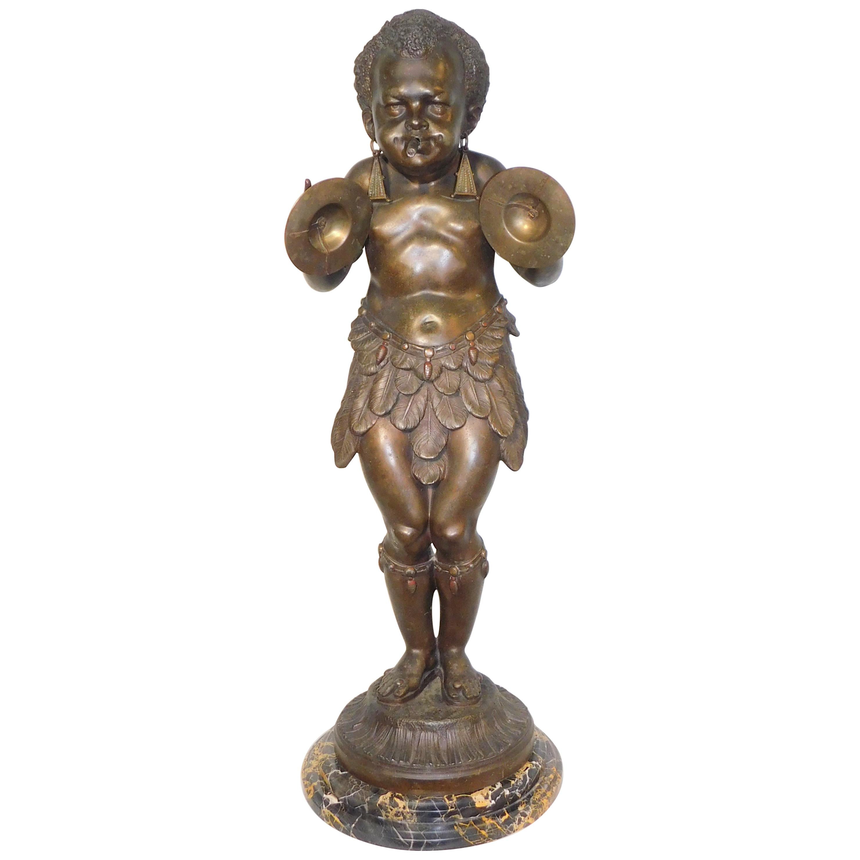 French Figurative Bronze Gas Cigar Store Display