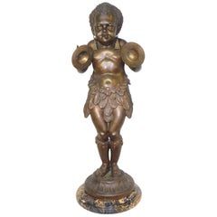 French Figurative Bronze Gas Cigar Store Display