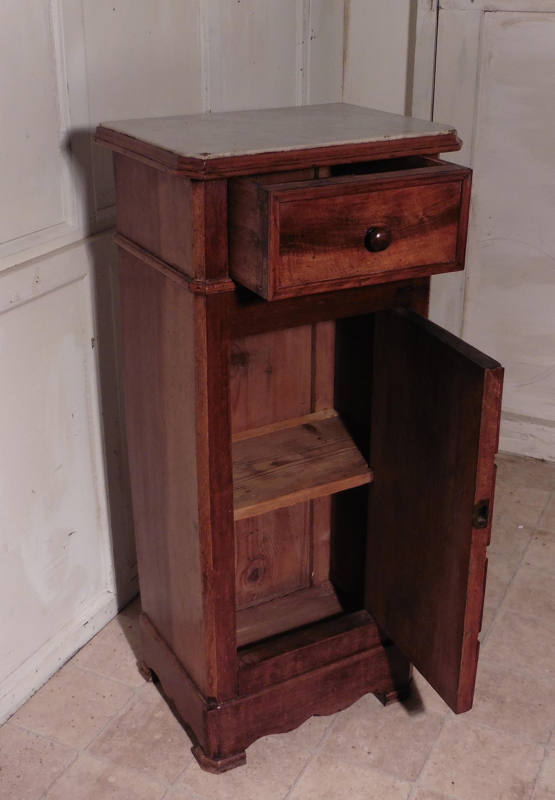 French Provincial French Figured Walnut Bedside Cupboard or Night Table