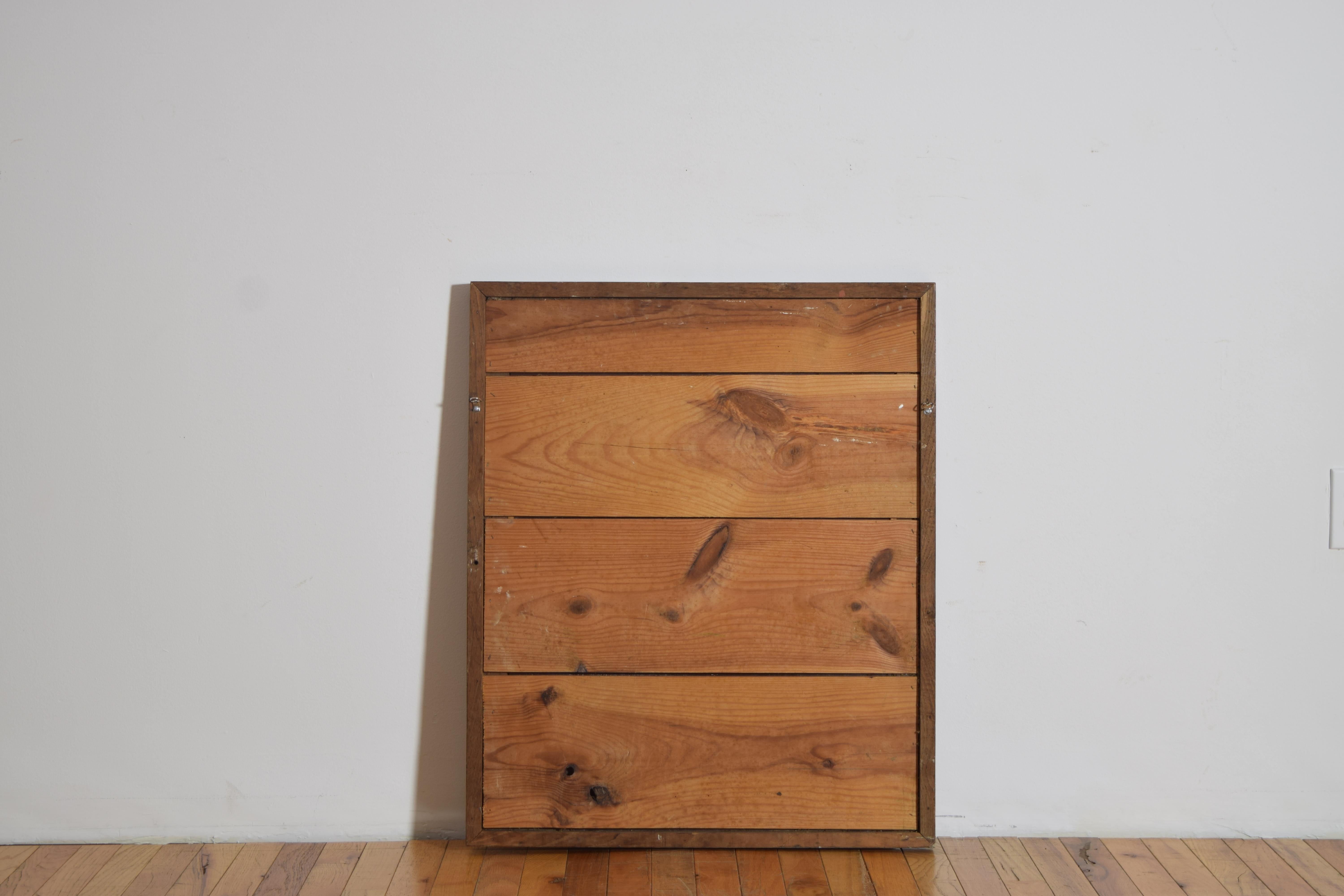 Französischer Wandspiegel aus gemasertem Nussbaumholz mit originaler abgeschrägter Spiegelplatte, 2. Jh. 19. im Angebot 2