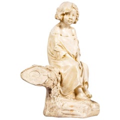 French Figurine of a Young Girl, Early 1900s