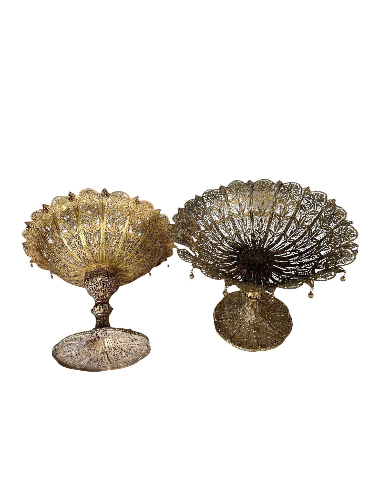 Tazze Dore francesi in filigrana di bronzo in vendita 1