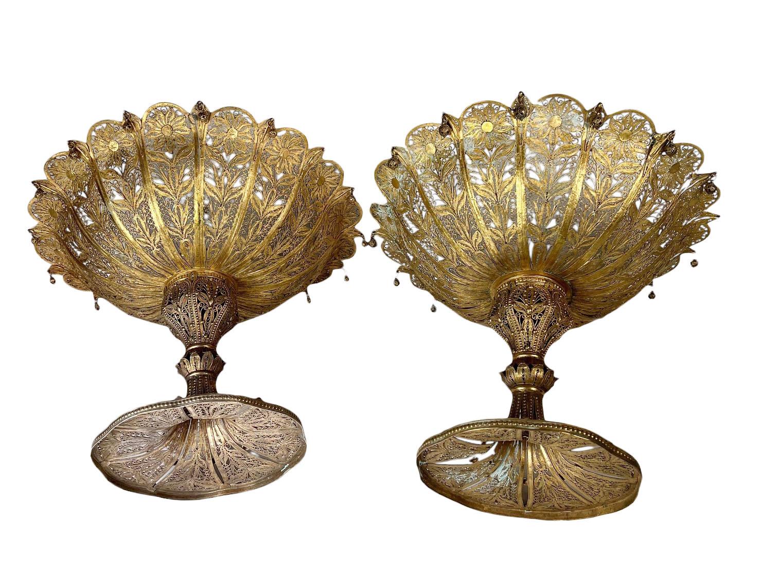 Tazze Dore francesi in filigrana di bronzo in vendita 3