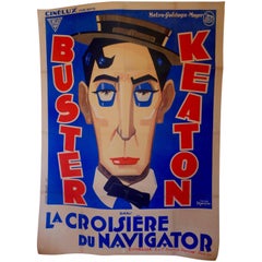 Antique French Film Poster "La Croisière Du Navigator" the Navigator, Buster Keaton