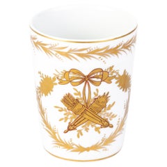 Vase en porcelaine dorée fine peinte à la main avec crête, 19ème siècle